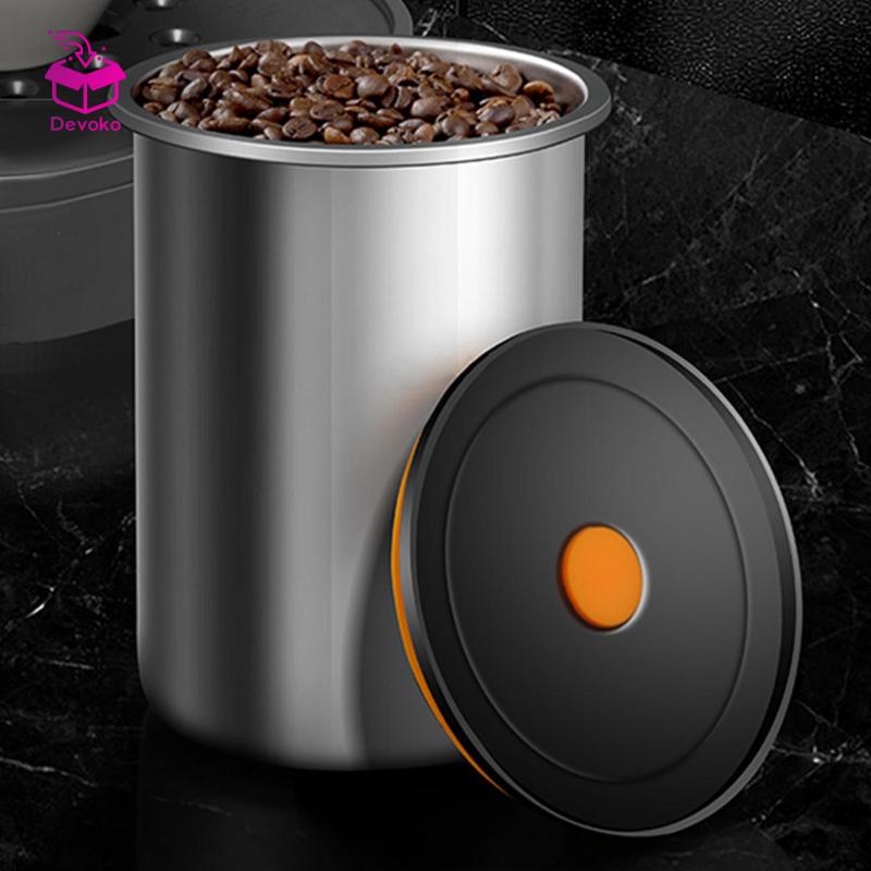 Vacuum Sealed Food Jar Stainless Steel Coffee Canister Food Storage