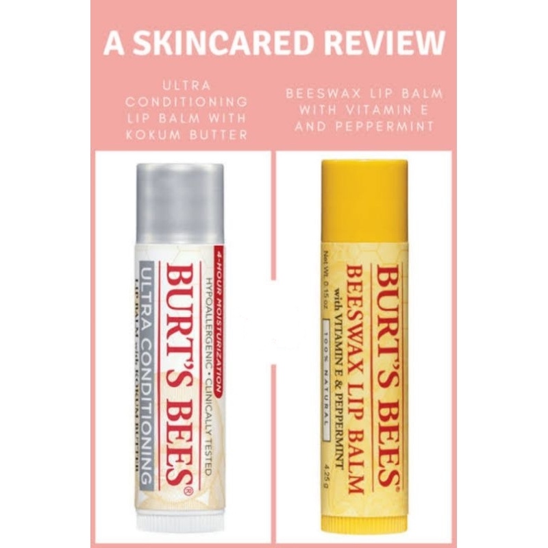 Burt's Bees Lip Balm Beeswax & Ultra Conditioning 4.25g Shopee