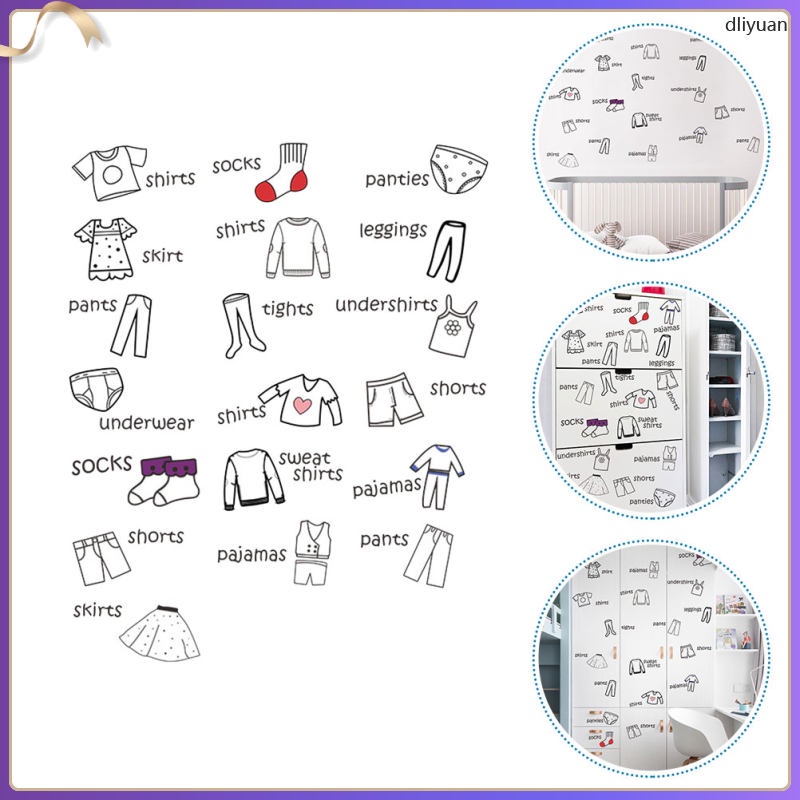 1 Set Removable Wardrobe Stickers - Cute Clothing Classification Labels For Drawers, Dressers & Closet Organization