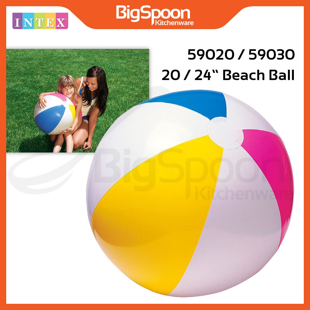 INTEX 59020 59030 Glossy Panel Inflatable Beach Ball 20/24 Inch ...