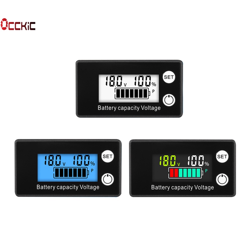 Occkic Battery Meter Indicator Voltage Meter 6133A DC8-100V with Alarm ...