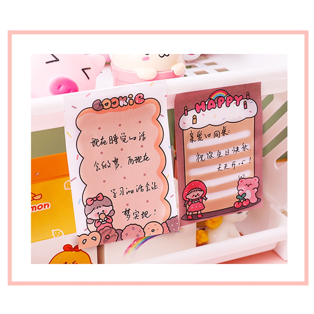80 Sheet Cute Cartoon Girls Sticky Notes Student Notepad Message Post ...