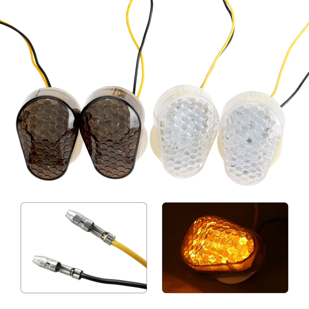 2pcs 12v Motorcycle Flush Mount Turn Signals Indicator Led Flasher Lamp Blinker Lights For 6188