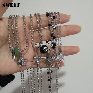 Kpop Harajuku Pink Purple Heart Butterfly Neck Bead Chain Necklace For  Women Egirl Aesthetic EMO Goth Y2K Jewelry Accessories