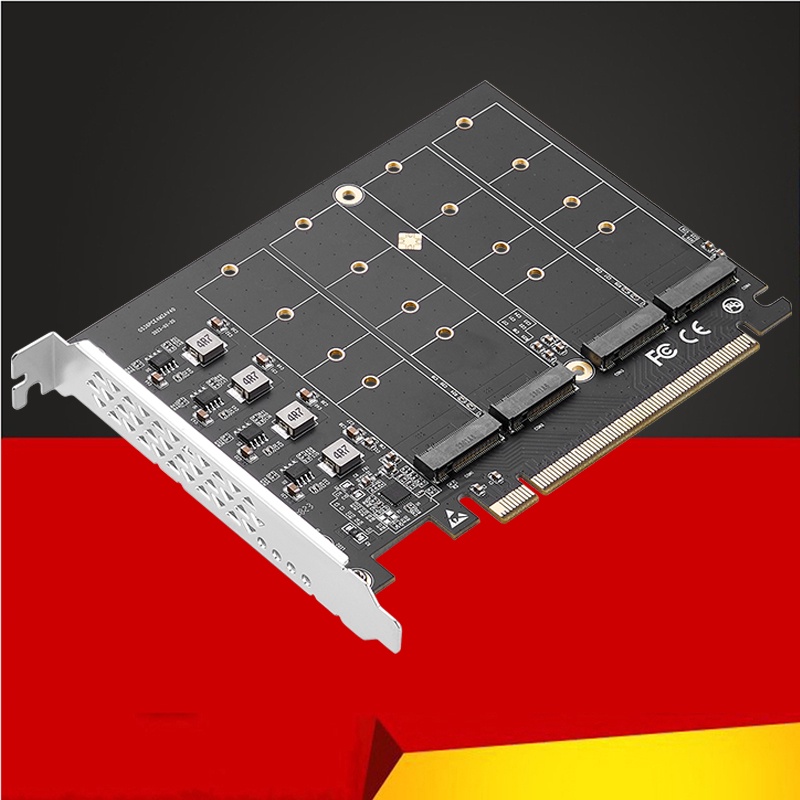 PCIE 4.0 NVME Adapter PCI Express x16 to 4 Port M.2 M-Key NVME SSD ...