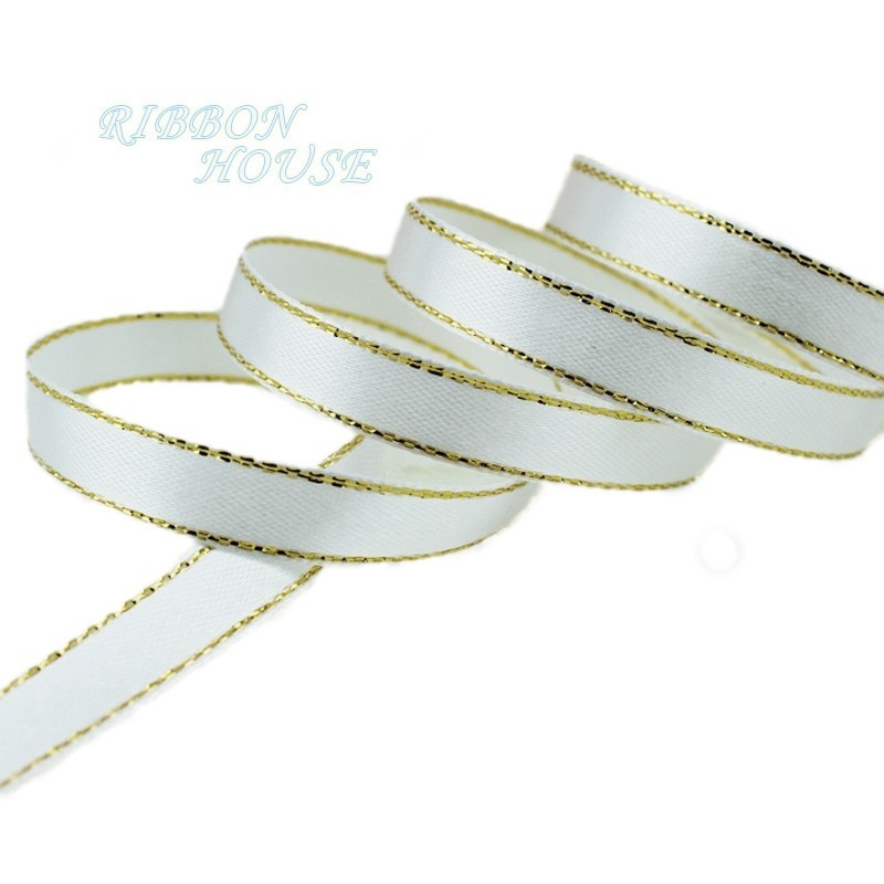 (25yards/roll)satin Ribbon With Gold Edge For High-end Gift Box ...