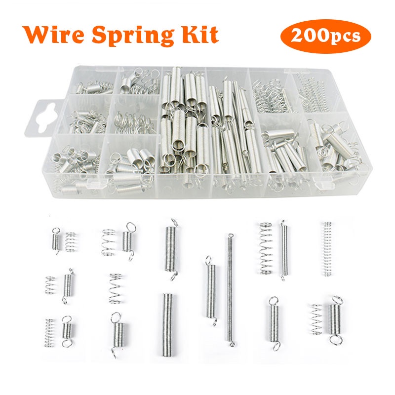 200PCS Spring Assortment Set 20 Specifications Zinc Plated Compression ...