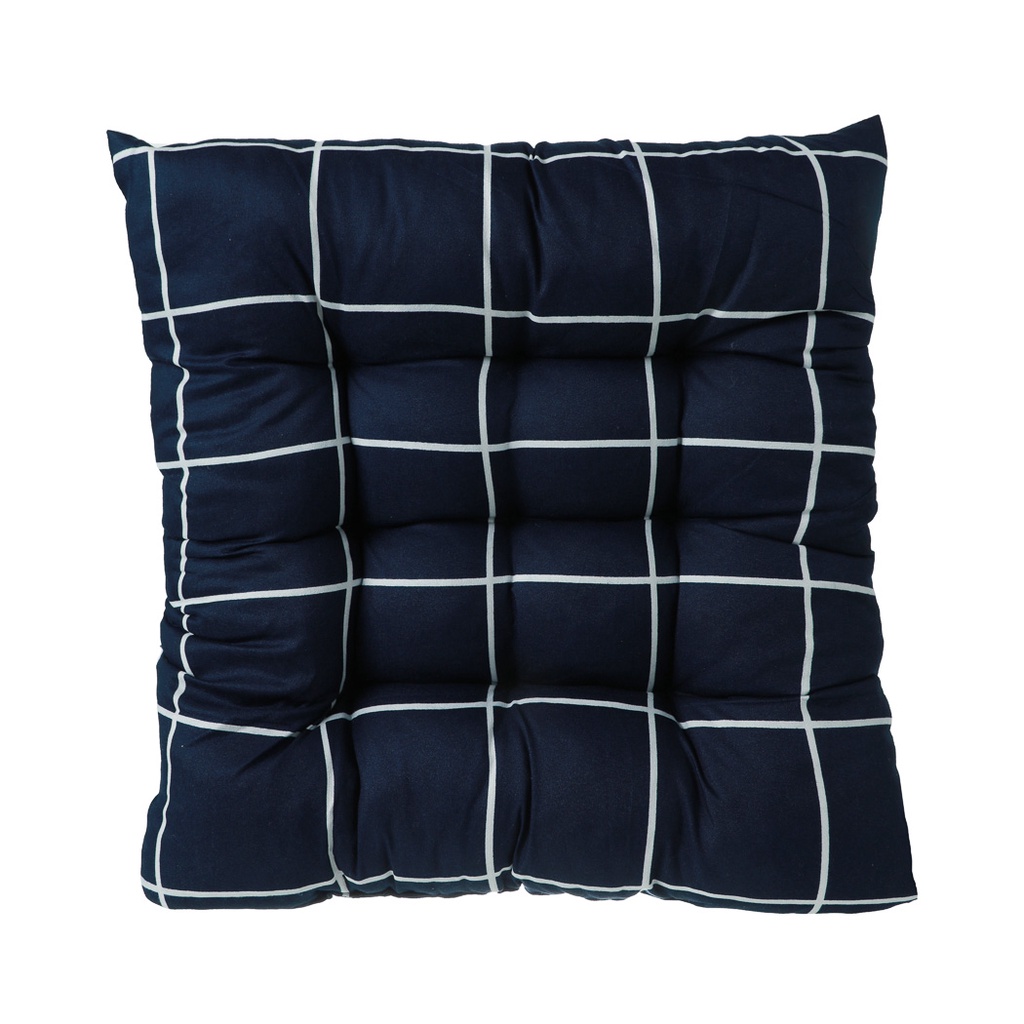 MINISO Grid Pattern Square Seat Cushion Dark Blue Shopee Philippines