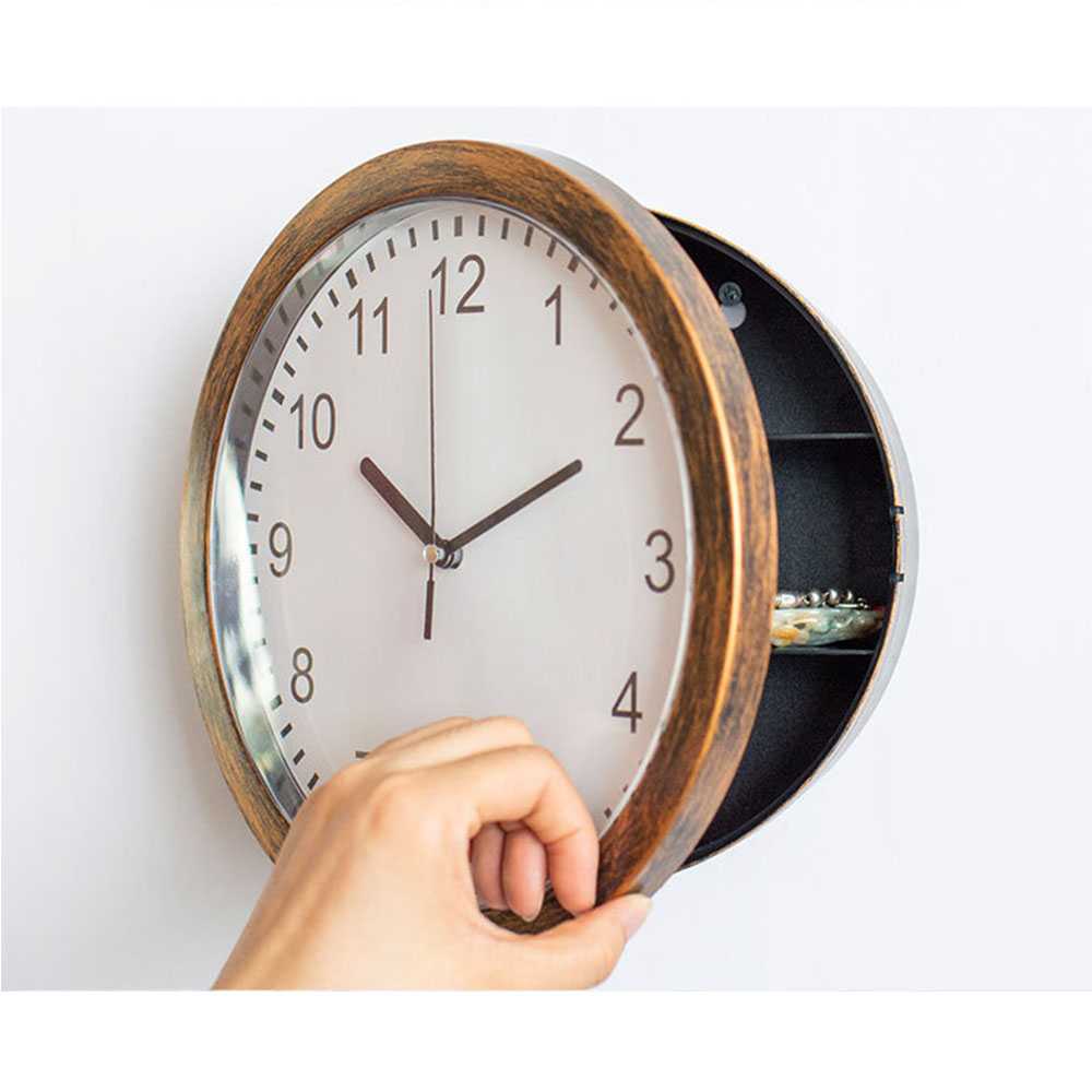 25cm Vintage Round Large Wall Clock with Hidden Storage Box - OTYLHG544 ...