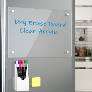 1pc Light Up Acrylic Dry Erase Board - Acrylic Whiteboard With Stand,  Compatible With Desk, Memo Board And Markers, Comes With Remote, Suitable  For Office, Home, School And Kitchen( Battery Included In