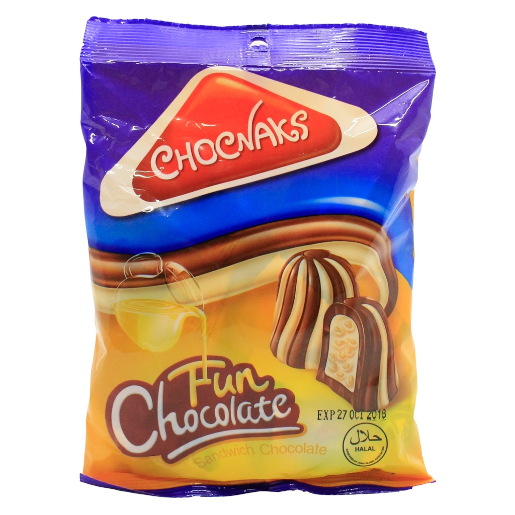 OK CHOCNAKS FUN CHOCOLATE SANDWICH CHOCOLATE 24pcs*5g | Shopee Philippines