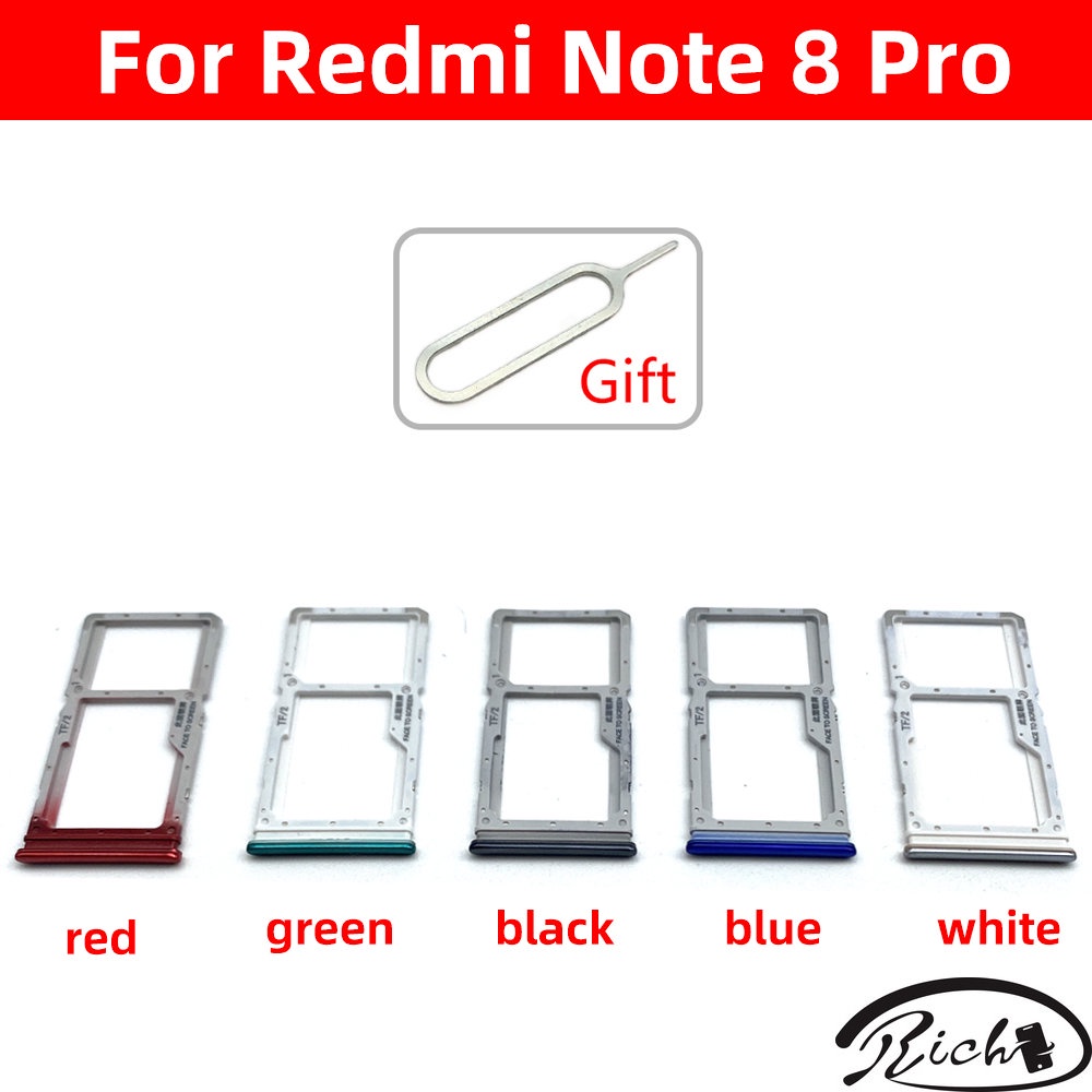 1 Pcs For Redmi Note 7 8 Pro Redmi 8 Sim Card Slot Tray Holder Adapter Replacement Parts 