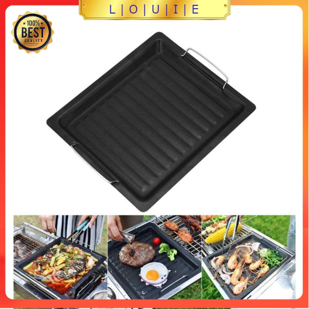 LOUIE Barbecue Plate Rectangular Nonstick Baking Pan Frying Pan Grilled ...