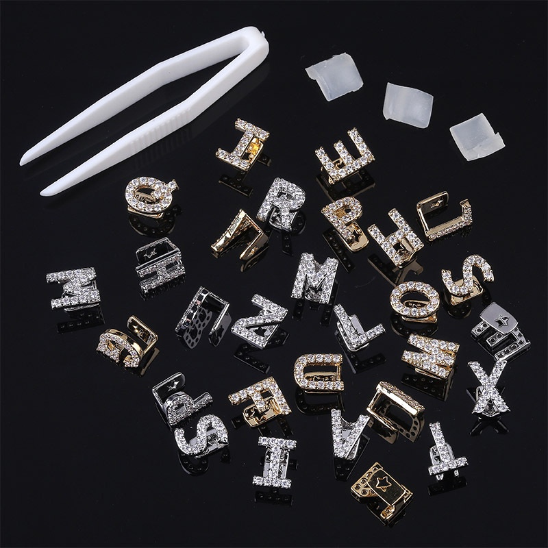 26 Capital English Letters Hip Hop Braces hiphop grillz Single Golden ...