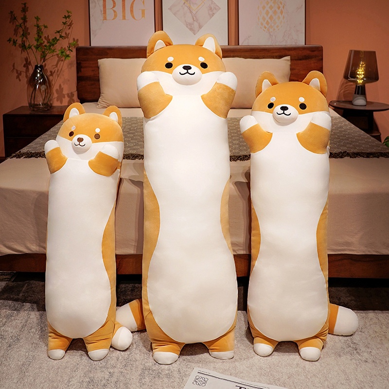 Coussin Peluche Shiba Inu Ou Corgi – Ultra Doux – 3 Tailles (35,50,60 Cm) – Fermeture éclair Pour Nettoyage – Cadeau Câlin Pour Tous âges