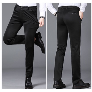 【Ready Stock】 Men's Black Slacks Business Office Formal Stretchable ...