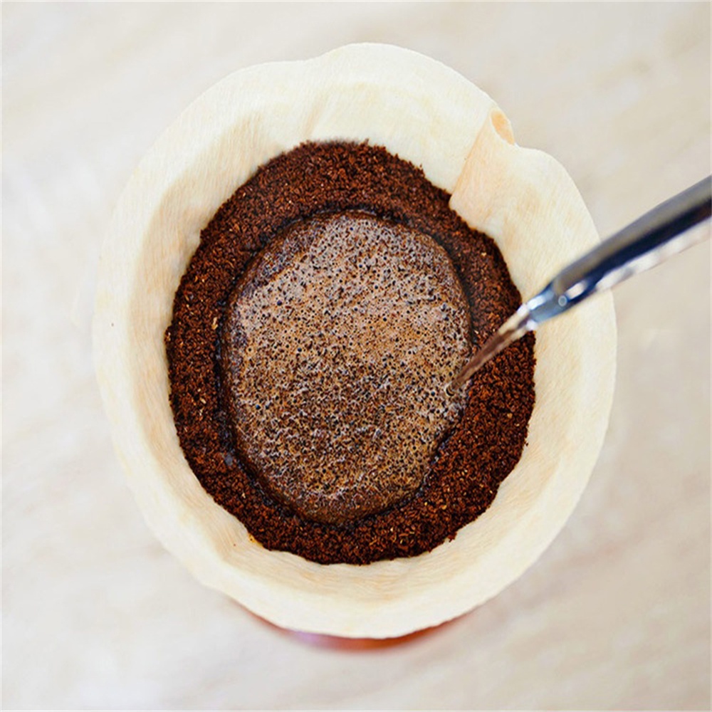 100 PCS V-shaped Wood Pulp Drip Paper V60-01 Cone White Coffee Filter ...