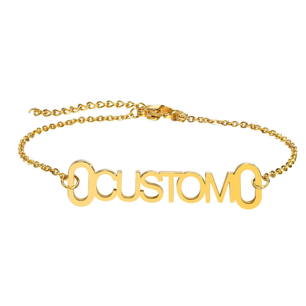 Vnox Personalized Name Pendant Chain Bracelet (Hypoallergenic & NonTarnishing) Shopee Philippines