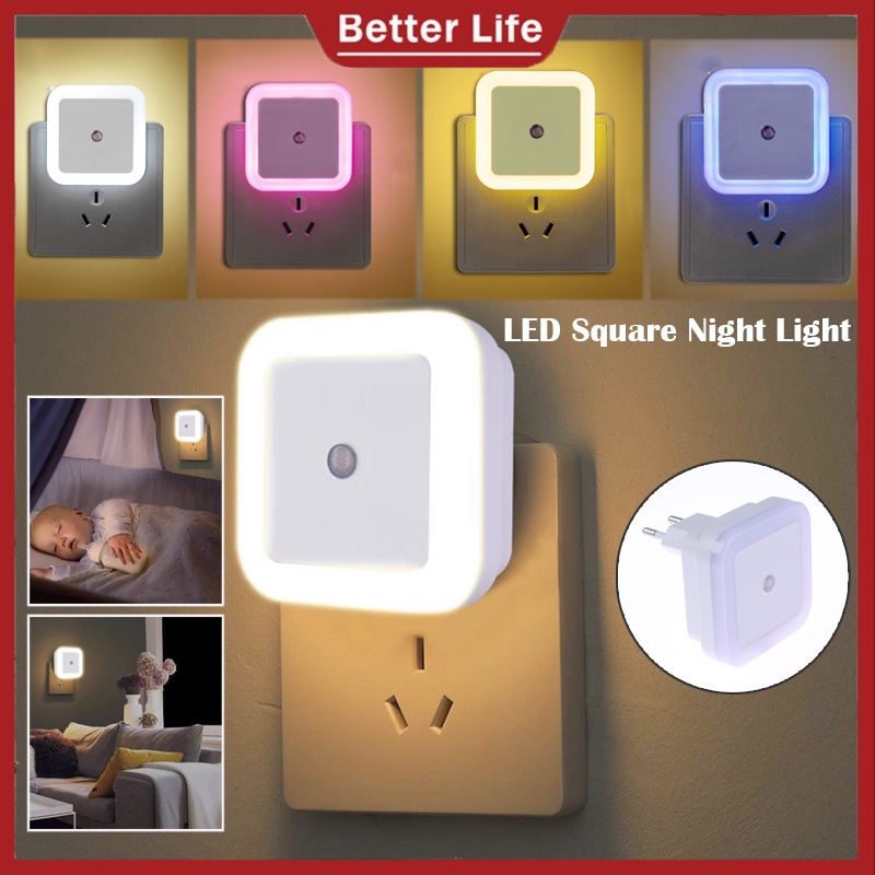 LED Square Night Light Bedroom Children's Room Small Lamp Light ...