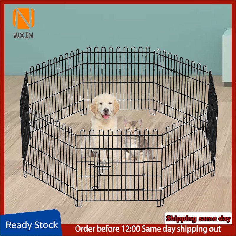 Dog Playpen Fence 6 or 8 or 10 Panels 60x60cm 2FT for Dog Cage Pet Playpen Fence Ready Stock COD