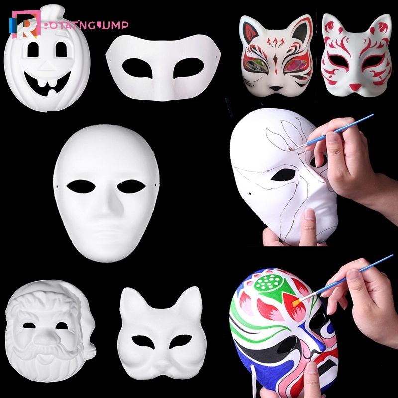 [Halloween]All Saints' Day Supplies,Halloween DIY Blank Pulp Mask / Men ...