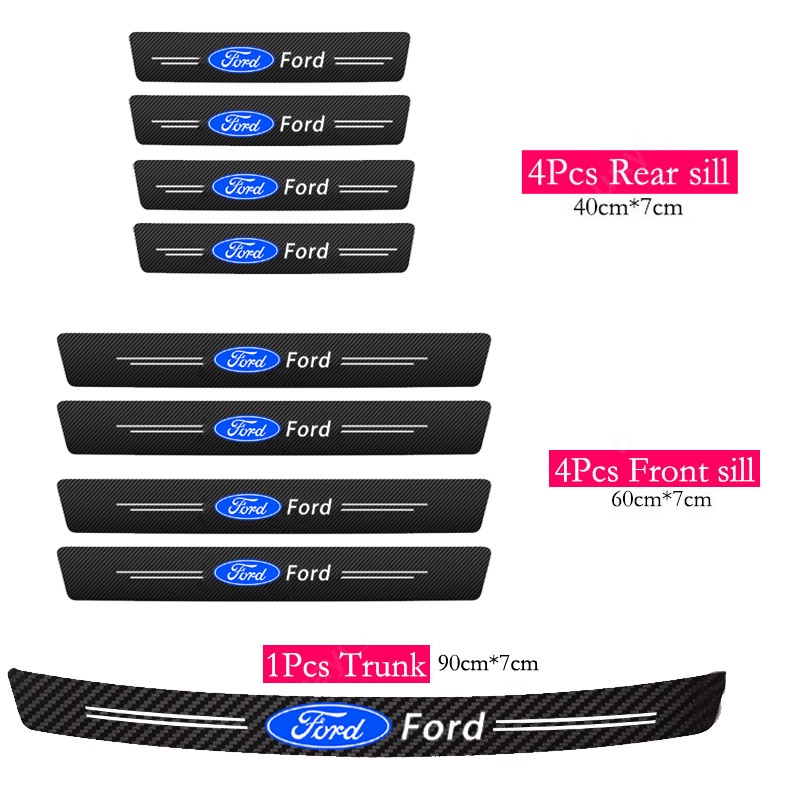 Ford Car Door Sill Side Anti Scratch Protector Sticker Threshold Carbon ...
