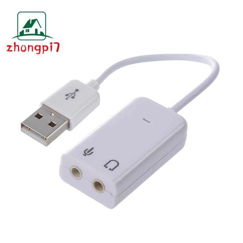 3.5mm Microphone Earphone Socket USB 2.0 Sound Card Speaker Audio ...