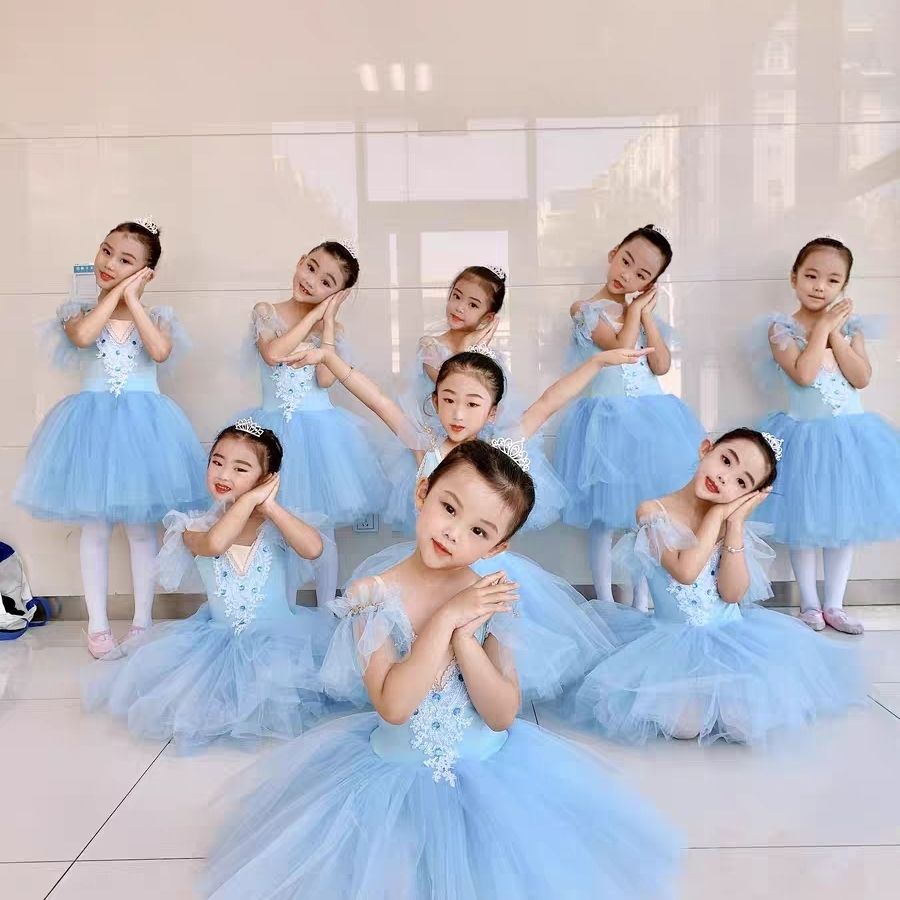 Children Professional Ballet Dress Light Blue Ballet Long Gauze Soft Gauze Dress Stage Performance TUTU Dress Performance Practice Dress Shopee Philippines