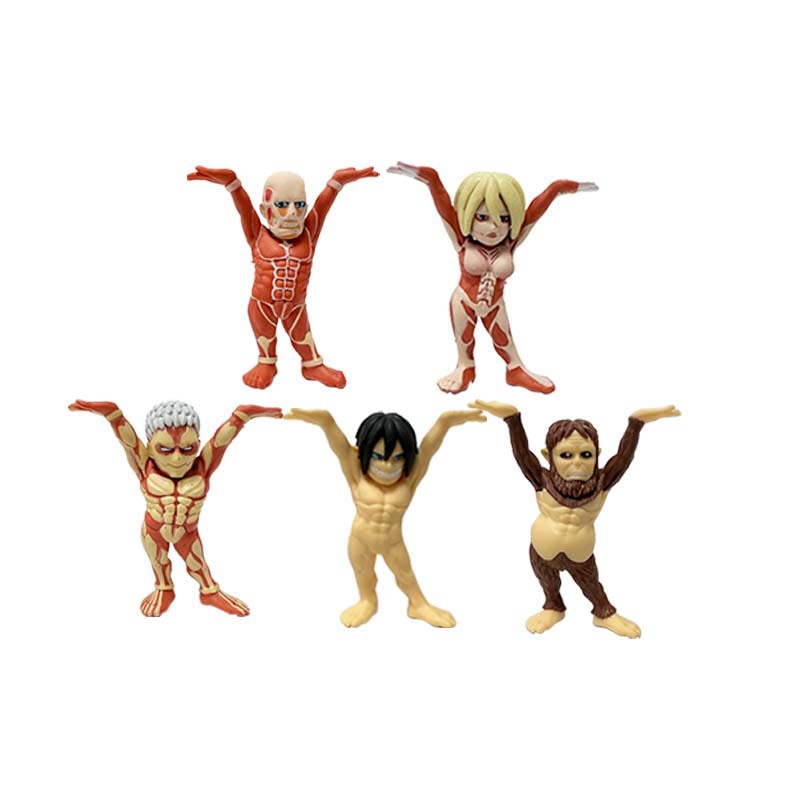 Yelan 5pcs Attack On Titan Action Figure Q Version Armored Titan ...