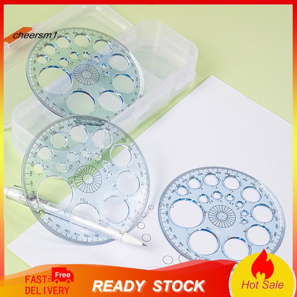 caesrup Circle Maker Clear Scale Drawing Plastic Transparent 360 Degree