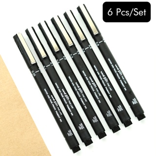 Uni Pin Fineliner Drawing Pen Set of 8, 0.1mm 0.8mm & Brush Nib 3