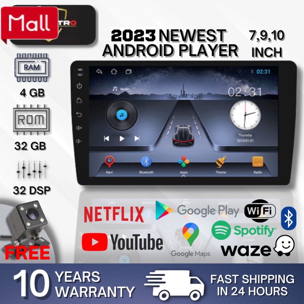 4GB+32GB 10/9/7 inch Universal Android Car Stereo Bluetooth/GPS/FM/Wifi/Touch Screen Car Head