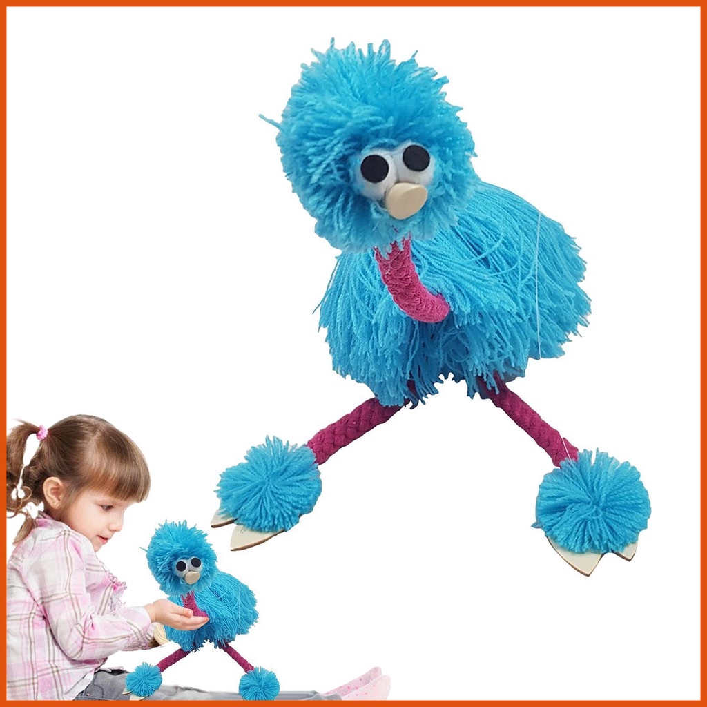 Ostrich Toy Funny Ostrich Puppet Handmade Ostrich