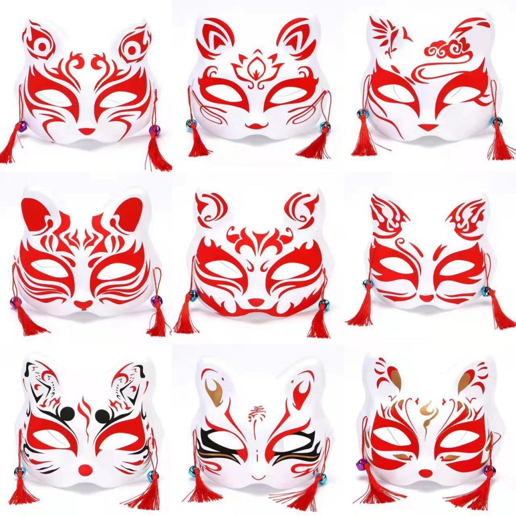 [Mask mask half-face dress required] half-face fox mask Japanese style