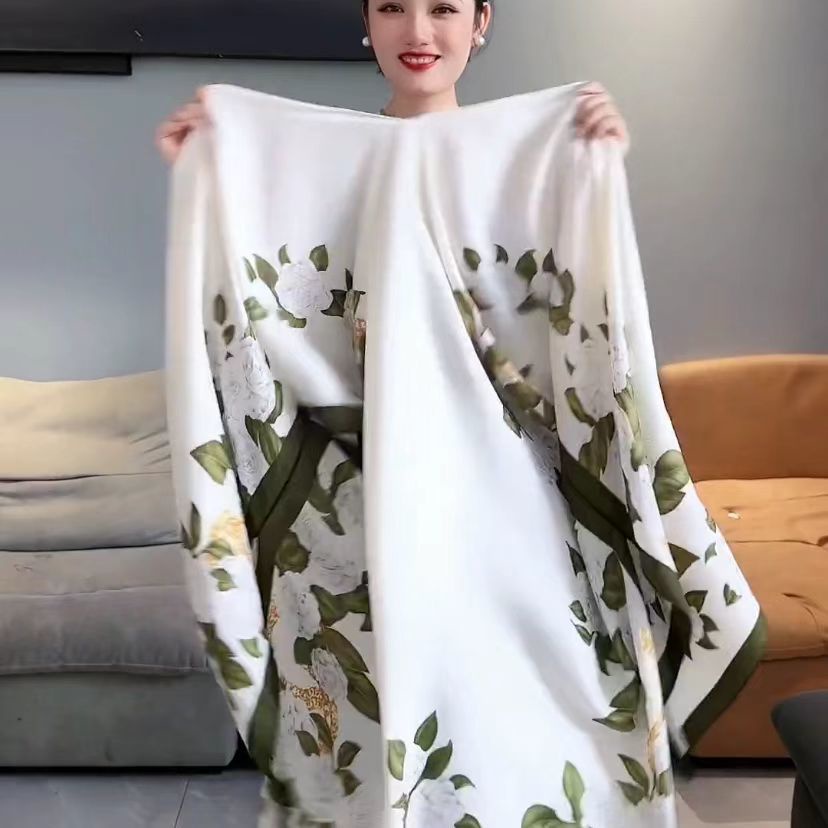 Women's Shawl QUEEN CHIFFON Brocade Printed High-Grade Cardigan Outdoor  Cape Bolero Wraps Sunscreen Jacket