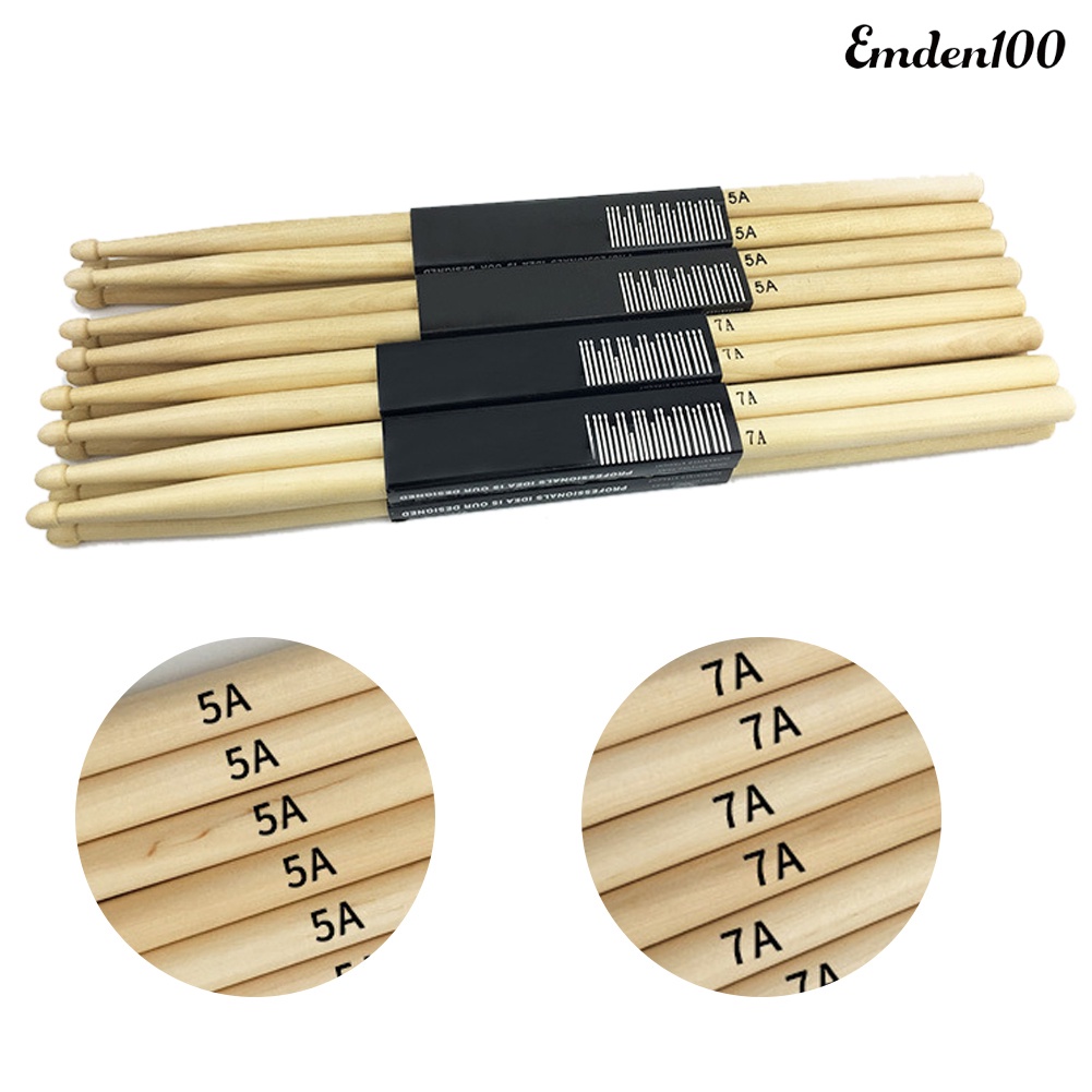 m3 1Pair Lightweight 5A 7A Maple Wood Drumsticks Drum Sticks Music