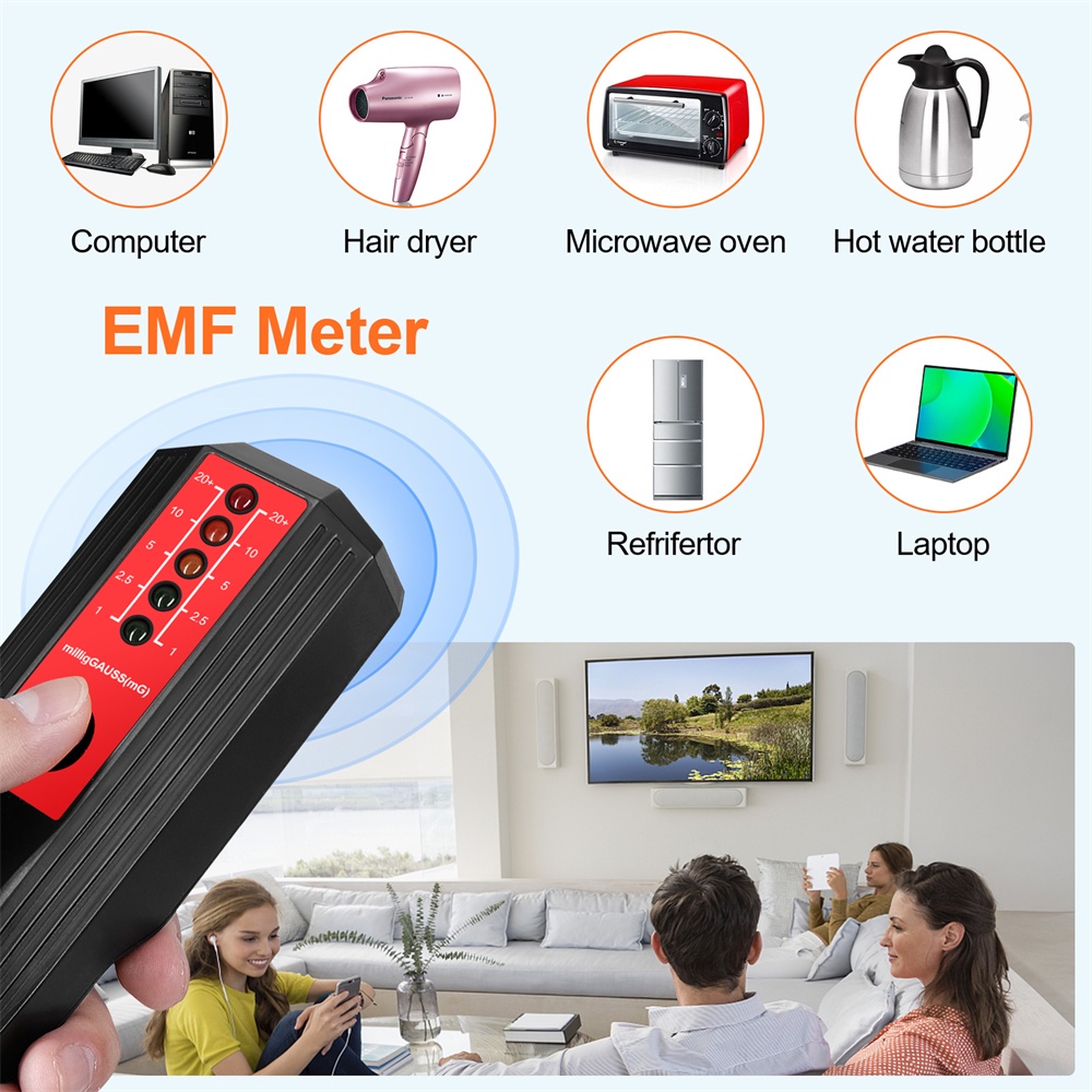 5 LED EMF Meter Magnetic Field Detector Ghost Hunting Paranormal ...