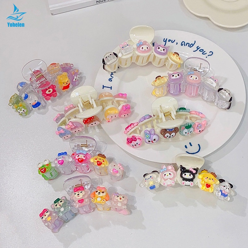 Cute Sanrio transparent grab clip yu gui dog girl heart students ins ...