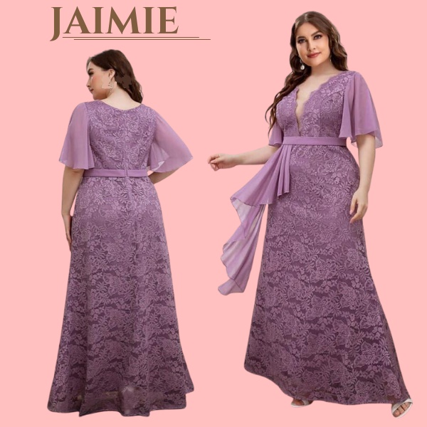 Chubby Lane JAIMIE PLUS SIZE FORMAL DRESS ninang dress wedding dress Shopee Philippines