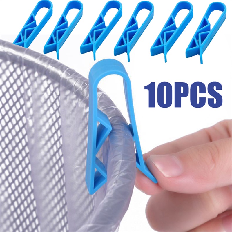 Masteelf 24pcs Plastic Garbage Bin Clip Trash Can Bag Clips Waste Basket Bag Clips Garbage Bin Clamps