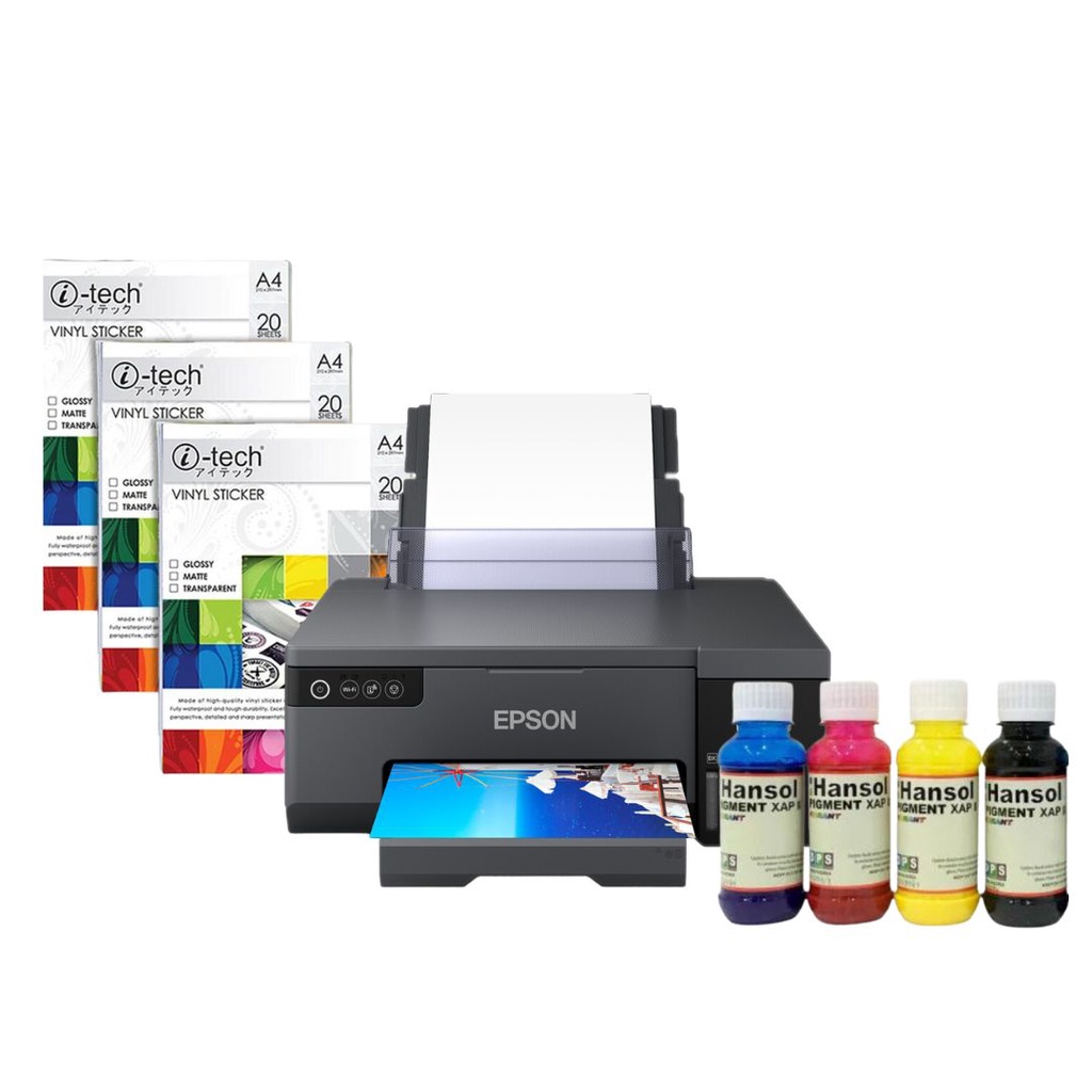 Epson L121 Pigment Printer Bundle (L121 + Hansol Pigment Inks + Vinyl ...