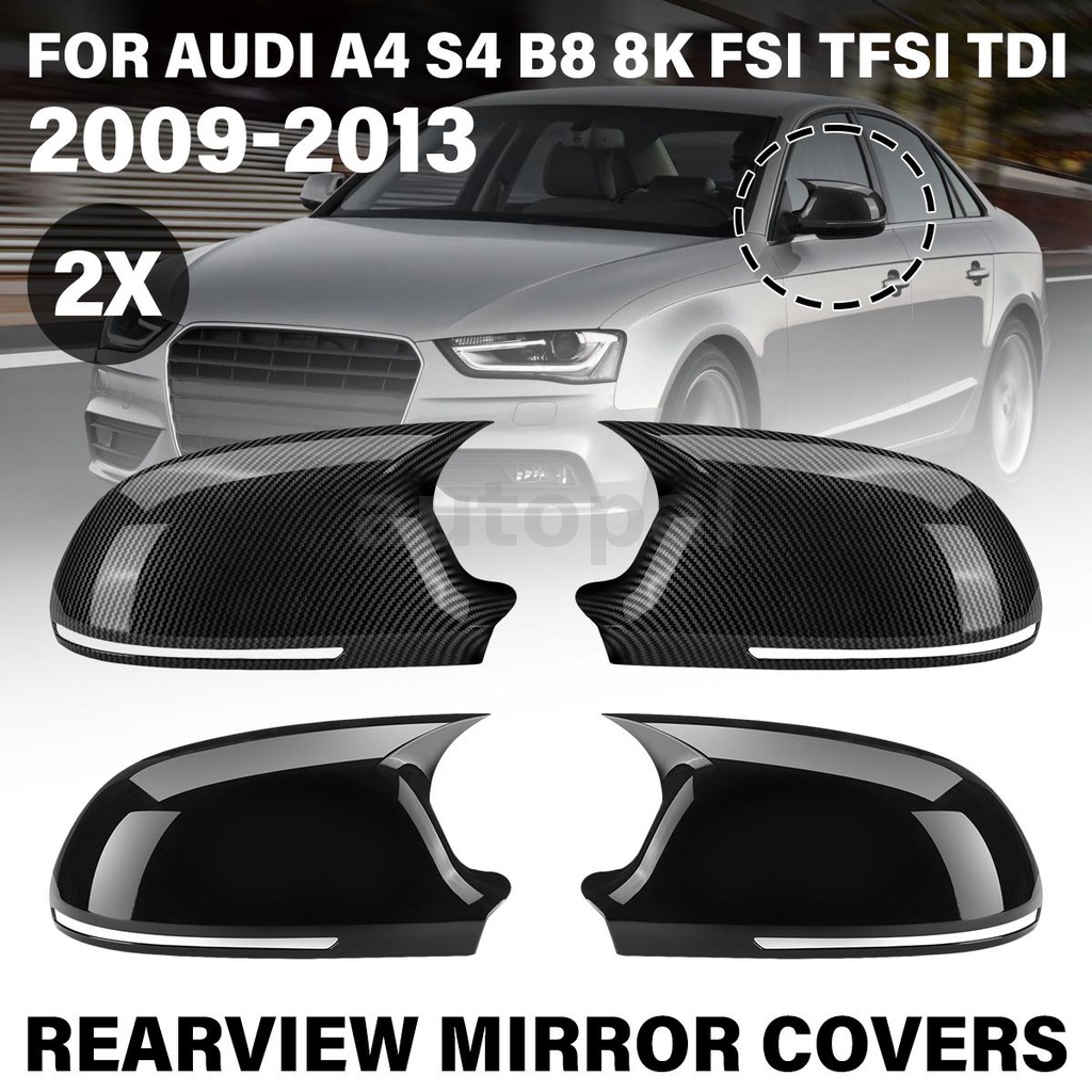 Left & Right Side Wing Mirror Caps Covers For Audi A4 S4 B8 8K FSI TFSI ...