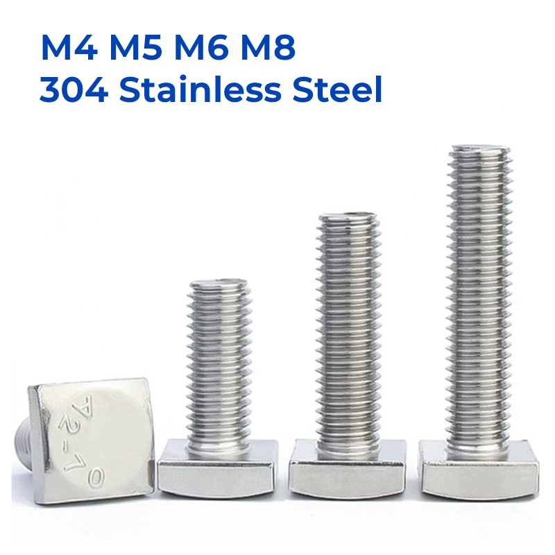 M M M M Gb A Stainless Steel Flat Square Foursquare Quadrate Shape Type Head Screw