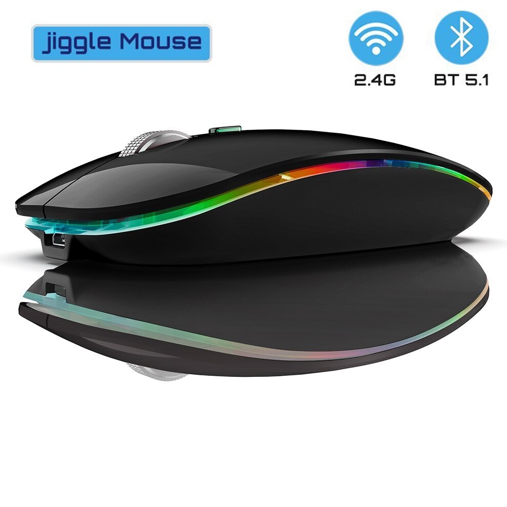 Jomaa RGB 2.4G+Bluetooth Wireless Mouse Backlight Jiggler Mouse