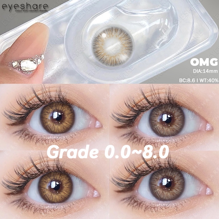 EYESHARE OMG Graded Colored Contact Lenses Power 0.008.00 Degrees