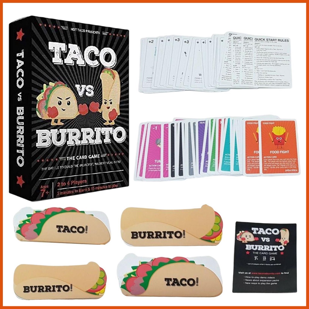 Taco Vs Burrito Card Game Party Burger And Ham Puzzle Board Game Team