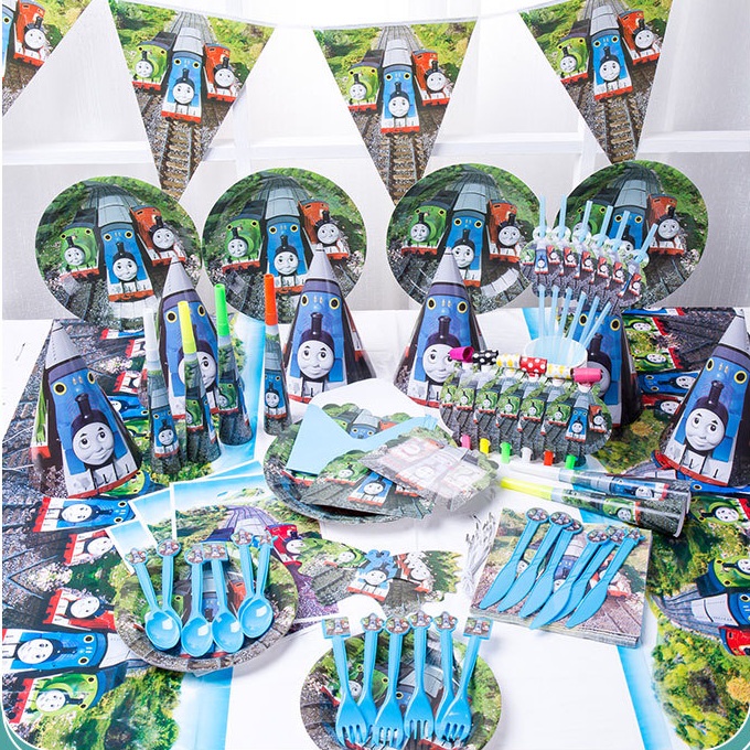 Thomas Train Cartoon Theme Disposable Tableware Kids Birthday Party ...