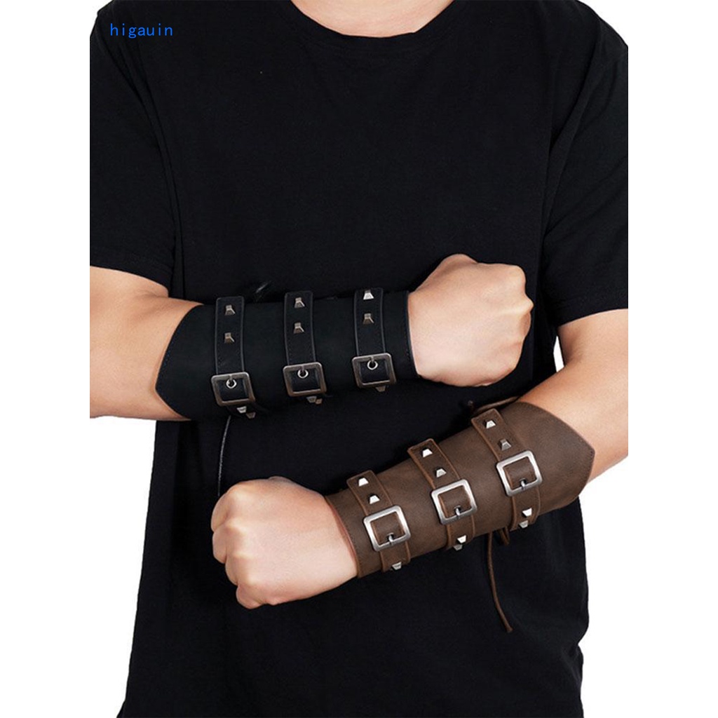 Leather Armor Arm Viking Bangles Pirate Knight Gauntlet Wristband ...