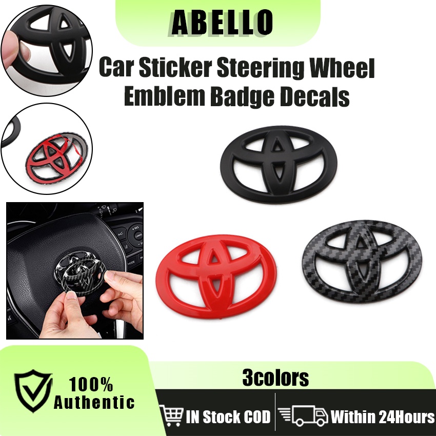 ABS TOYOTA Steering Wheel Emblem Sticker Carbon fiber Toyota Logo Badge
