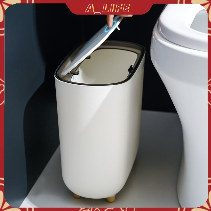 A-LIFE Bathroom Trash Can Spotted narrow body explosion-proof cover ...